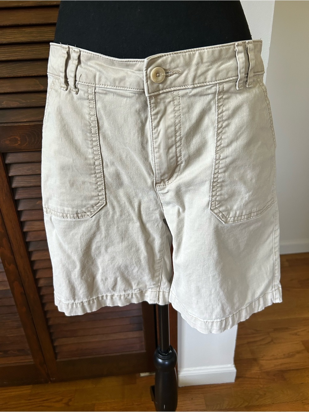 Lee Women's Beige Utility Bermuda Shorts